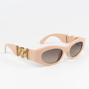 NEW Versace VE4480U 54946I Nude Brown Mirror  Oval Unisex Sunglasses